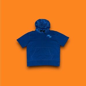Nike Air short sleeve pullover patterned hoodie Royal Blue mens medium